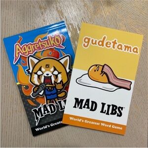 Aggretsuko & Gudetama Mad Libs Set - Yellow, Blue, Orange